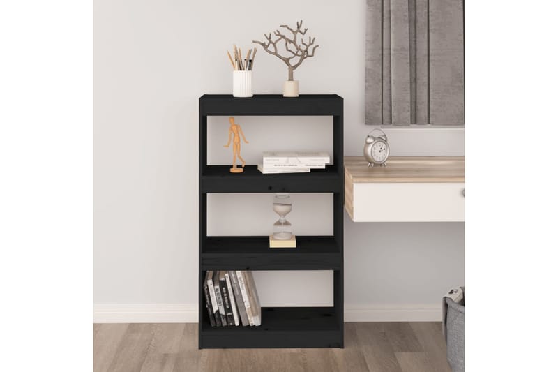 beBasic Kirjahylly/tilanjakaja musta 60x30x103,5 cm täysi mänty - Musta - Säilytys - Hylly - Kirjahylly