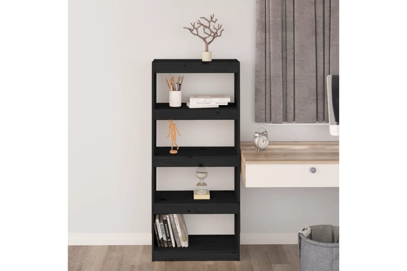 beBasic Kirjahylly/tilanjakaja musta 60x30x135,5 cm täysi mänty - Musta - Säilytys - Hylly - Kirjahylly