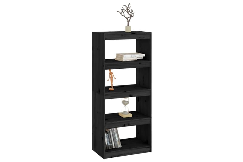 beBasic Kirjahylly/tilanjakaja musta 60x30x135,5 cm täysi mänty - Musta - Säilytys - Hylly - Kirjahylly