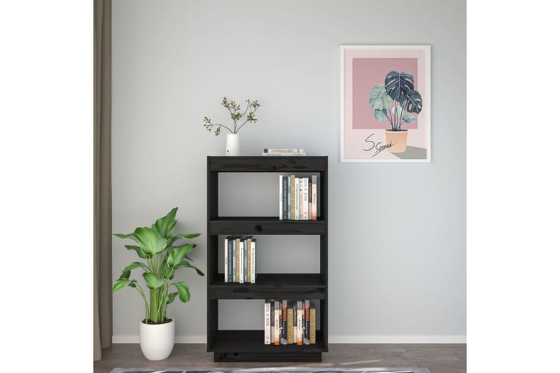 beBasic Kirjahylly/tilanjakaja musta 60x35x103 cm täysi mänty - Musta - Säilytys - Hylly - Kirjahylly