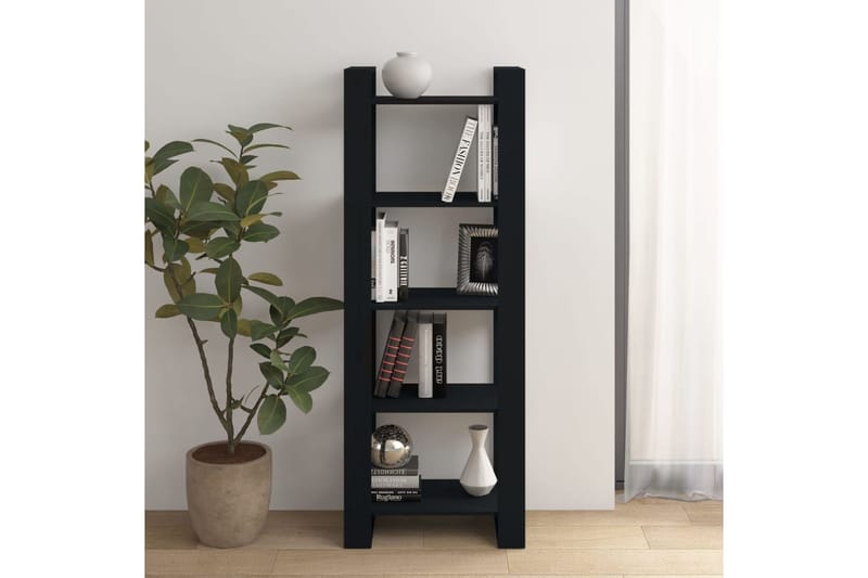 beBasic Kirjahylly/tilanjakaja musta 60x35x160 cm täysi mänty - Musta - Säilytys - Hylly - Kirjahylly