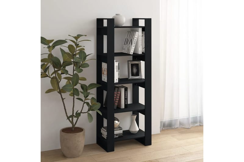 beBasic Kirjahylly/tilanjakaja musta 60x35x160 cm täysi mänty - Musta - Säilytys - Hylly - Kirjahylly