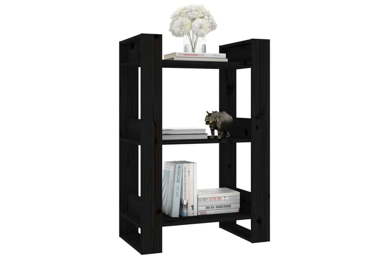 beBasic Kirjahylly/tilanjakaja musta 60x35x91 cm täysi mänty - Musta - Säilytys - Hylly - Kirjahylly