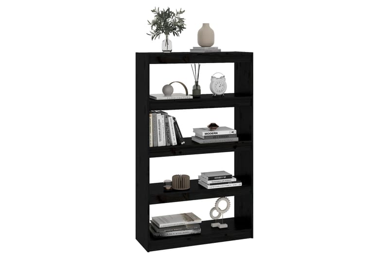 beBasic Kirjahylly/tilanjakaja musta 80x30x135,5 cm täysi mänty - Musta - Säilytys - Hylly - Kirjahylly