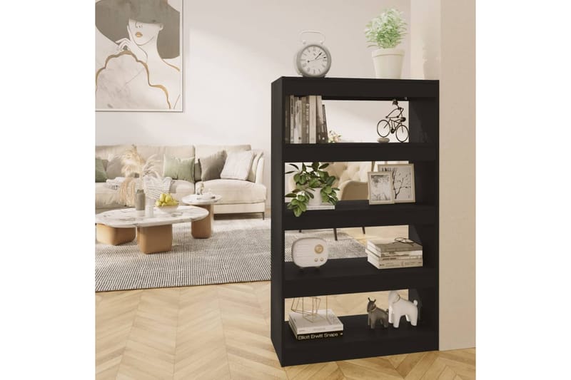 beBasic Kirjahylly/tilanjakaja musta 80x30x135 cm lastulevy - Musta - Säilytys - Hylly - Kirjahylly