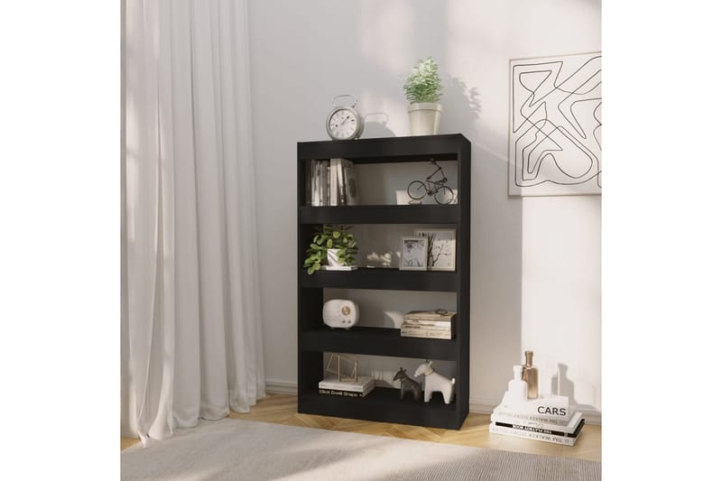 beBasic Kirjahylly/tilanjakaja musta 80x30x135 cm lastulevy - Musta - Säilytys - Hylly - Kirjahylly