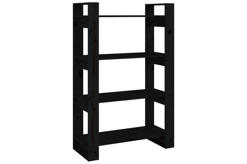 beBasic Kirjahylly/tilanjakaja musta 80x35x125 cm täysi mänty - Musta - Säilytys - Hylly - Kirjahylly