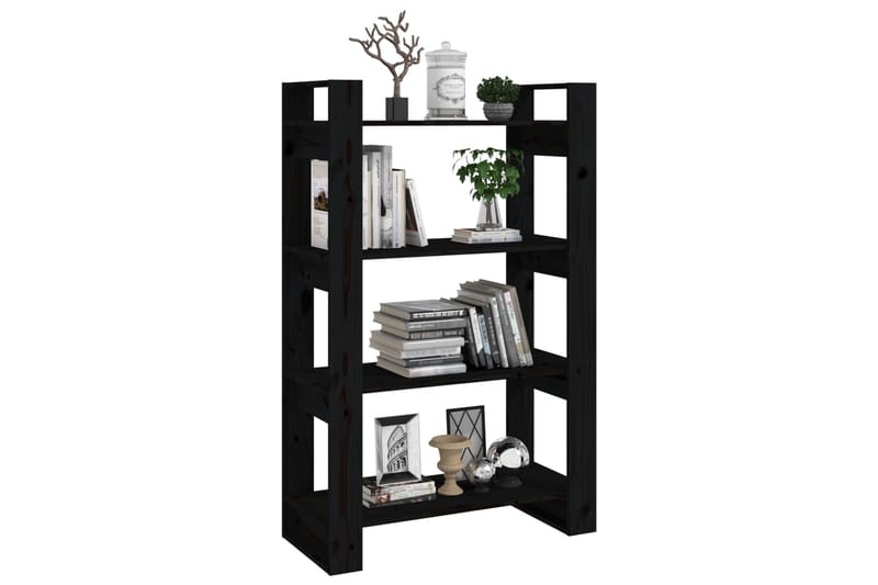 beBasic Kirjahylly/tilanjakaja musta 80x35x125 cm täysi mänty - Musta - Säilytys - Hylly - Kirjahylly