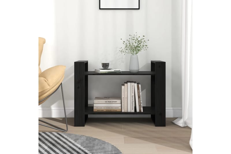 beBasic Kirjahylly/tilanjakaja musta 80x35x56,5 cm täysi mänty - Musta - Säilytys - Hylly - Kirjahylly