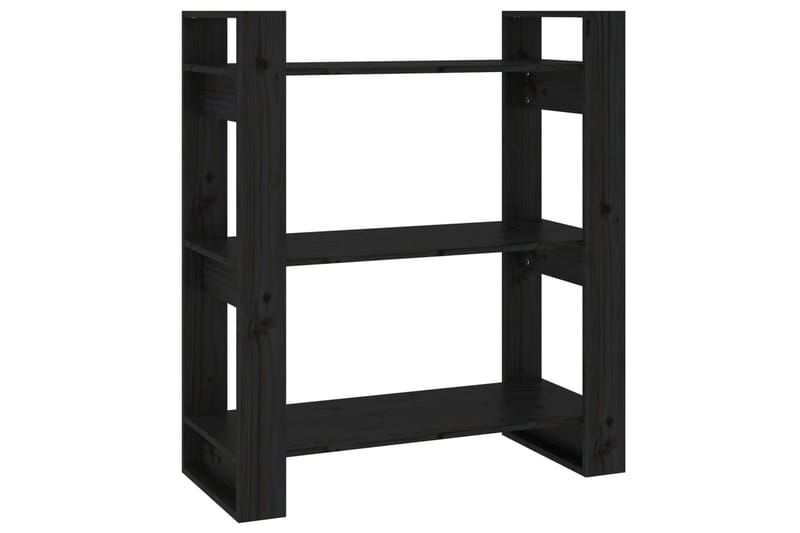 beBasic Kirjahylly/tilanjakaja musta 80x35x91 cm täysi mänty - Musta - Säilytys - Hylly - Kirjahylly