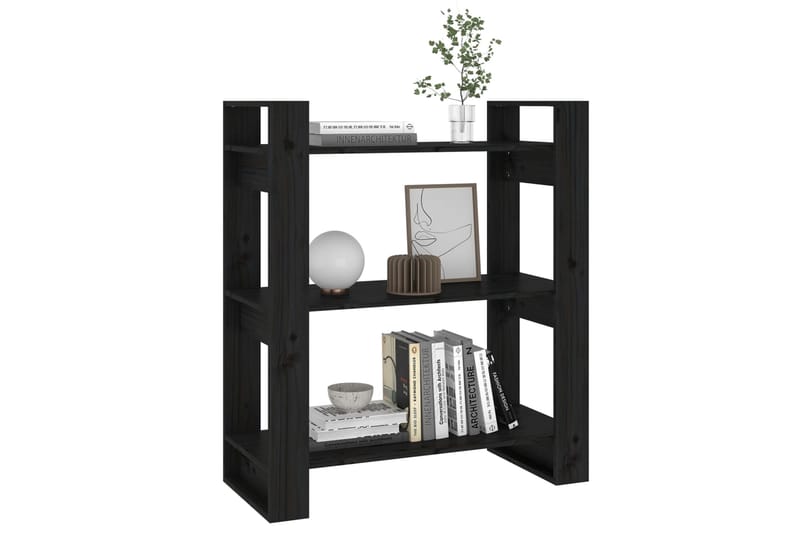 beBasic Kirjahylly/tilanjakaja musta 80x35x91 cm täysi mänty - Musta - Säilytys - Hylly - Kirjahylly
