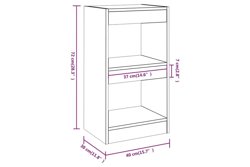 beBasic Kirjahylly/tilanjakaja savutammi 40x30x72 cm - Ruskea - Säilytys - Hylly - Kirjahylly