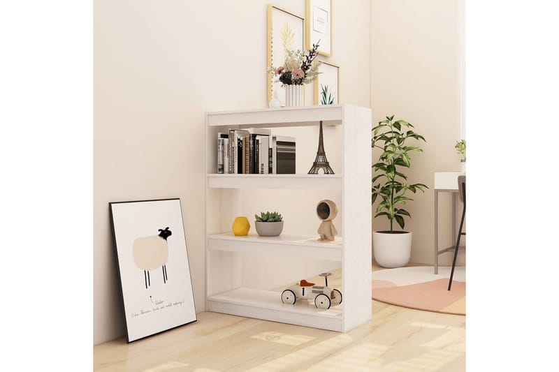 beBasic Kirjahylly/tilanjakaja valkoinen 100x30x103 cm täysi mänty - Valkoinen - Säilytys - Hylly - Kirjahylly