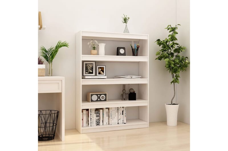 beBasic Kirjahylly/tilanjakaja valkoinen 100x30x135,5 cm täysi mänty - Valkoinen - Säilytys - Hylly - Kirjahylly