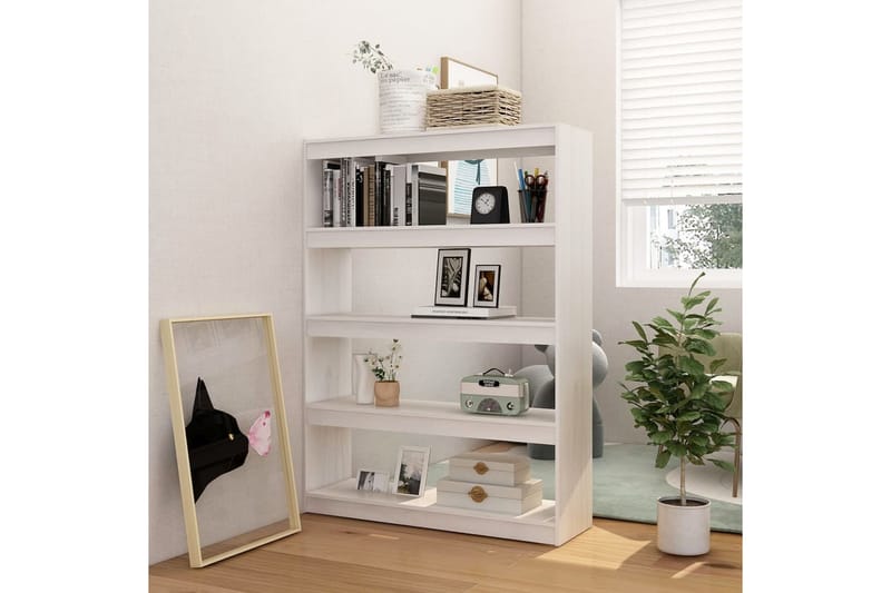 beBasic Kirjahylly/tilanjakaja valkoinen 100x30x135,5 cm täysi mänty - Valkoinen - Säilytys - Hylly - Kirjahylly
