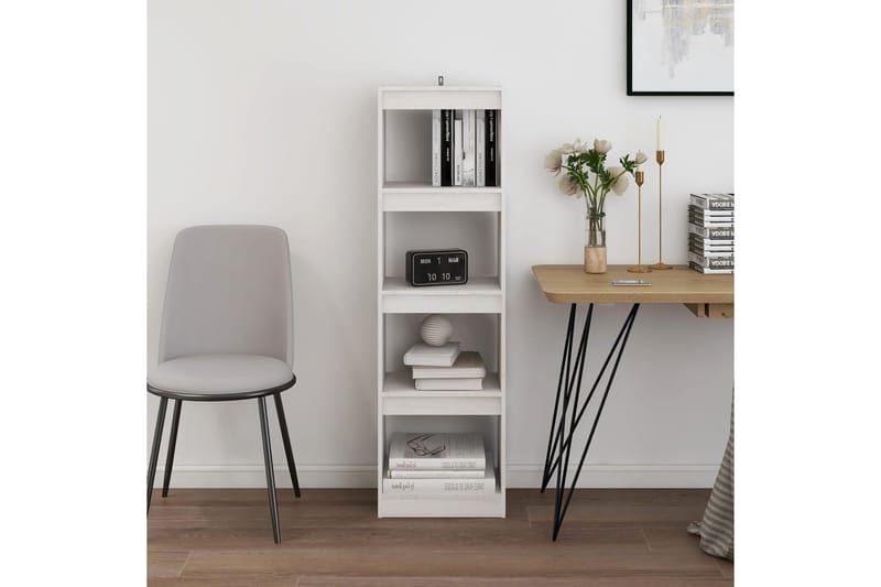 beBasic Kirjahylly/tilanjakaja valkoinen 40x30x135,5 cm täysi mänty - Valkoinen - Säilytys - Hylly - Kirjahylly