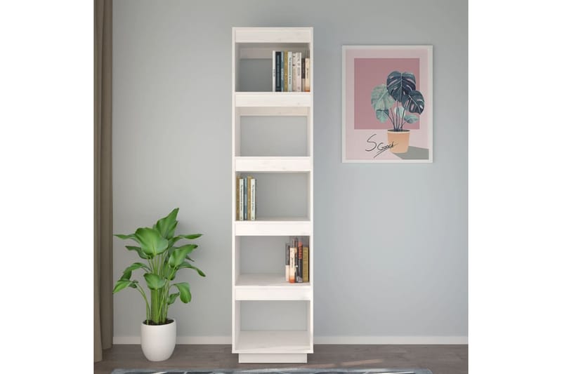 beBasic Kirjahylly/tilanjakaja valkoinen 40x35x167 cm täysi mänty - Valkoinen - Säilytys - Hylly - Kirjahylly