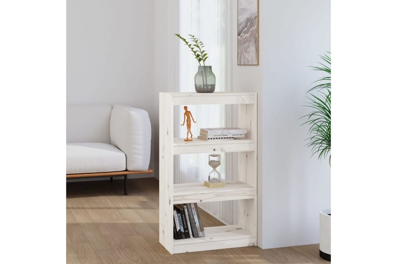 beBasic Kirjahylly/tilanjakaja valkoinen 60x30x103,5 cm täysi mänty - Valkoinen - Säilytys - Hylly - Kirjahylly