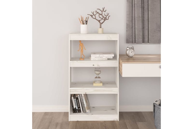 beBasic Kirjahylly/tilanjakaja valkoinen 60x30x103,5 cm täysi mänty - Valkoinen - Säilytys - Hylly - Kirjahylly