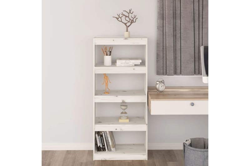 beBasic Kirjahylly/tilanjakaja valkoinen 60x30x135,5 cm täysi mänty - Valkoinen - Säilytys - Hylly - Kirjahylly