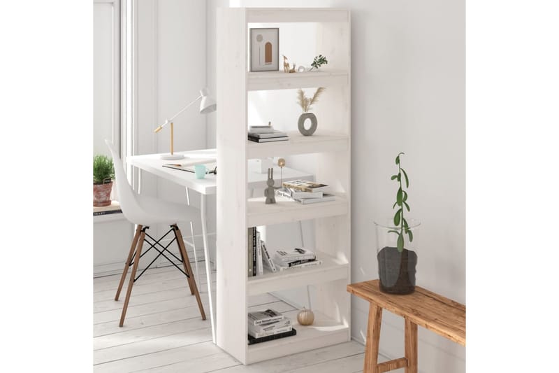 beBasic Kirjahylly/tilanjakaja valkoinen 60x30x167,5 cm täysi mänty - Valkoinen - Säilytys - Hylly - Kirjahylly