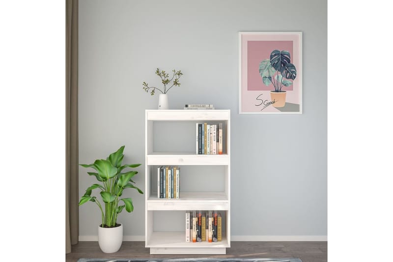 beBasic Kirjahylly/tilanjakaja valkoinen 60x35x103 cm täysi mänty - Valkoinen - Säilytys - Hylly - Kirjahylly