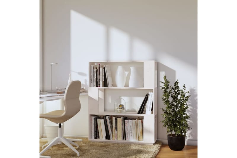 beBasic Kirjahylly/tilanjakaja valkoinen 80x25x101 cm täysi mänty - Valkoinen - Säilytys - Hylly - Kirjahylly