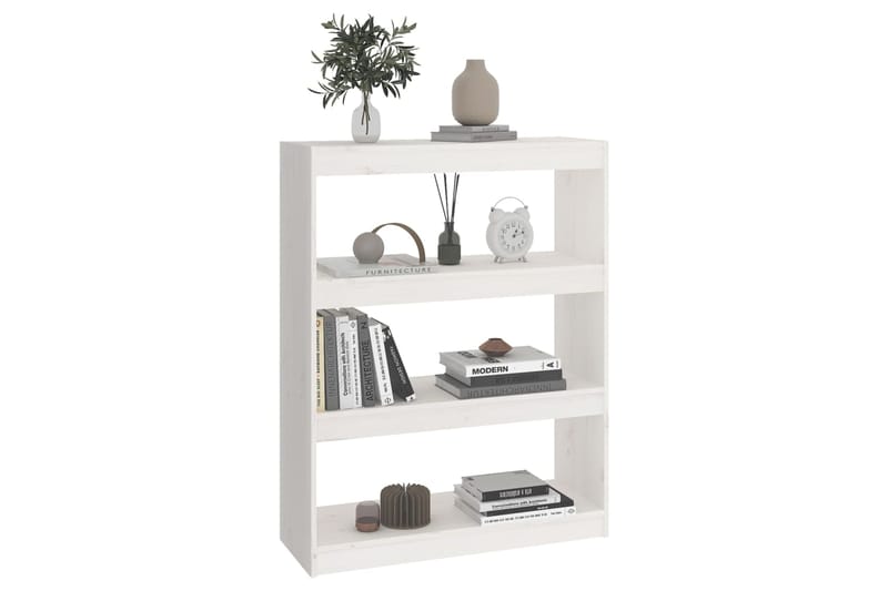 beBasic Kirjahylly/tilanjakaja valkoinen 80x30x103,5 cm täysi mänty - Valkoinen - Säilytys - Hylly - Kirjahylly
