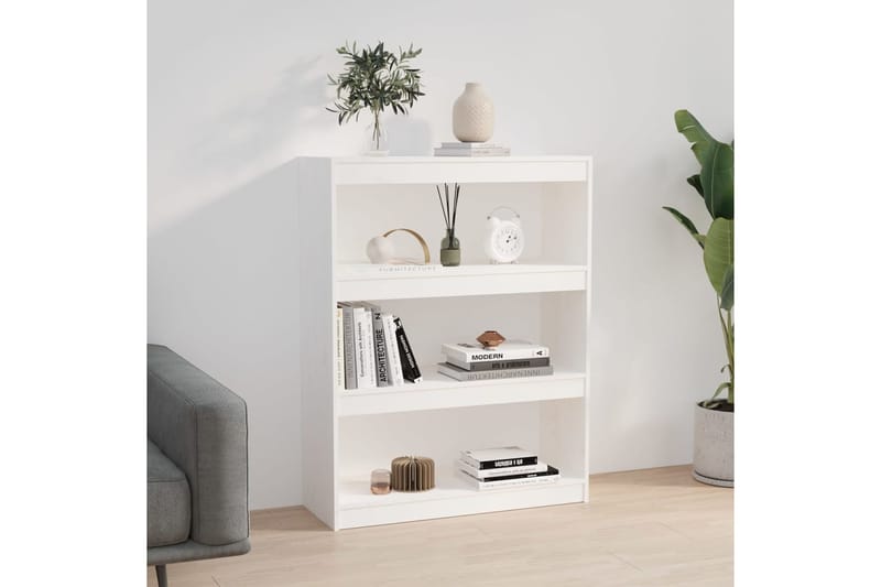 beBasic Kirjahylly/tilanjakaja valkoinen 80x30x103,5 cm täysi mänty - Valkoinen - Säilytys - Hylly - Kirjahylly