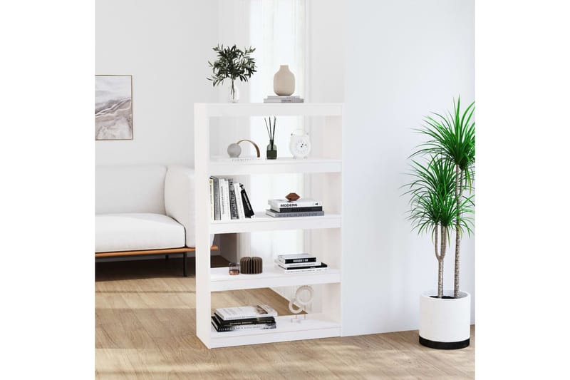 beBasic Kirjahylly/tilanjakaja valkoinen 80x30x135,5 cm täysi mänty - Valkoinen - Säilytys - Hylly - Kirjahylly