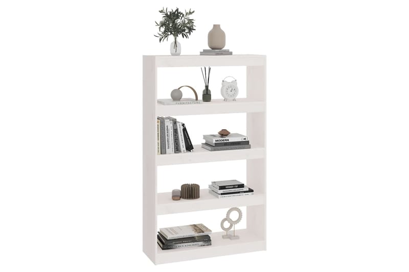 beBasic Kirjahylly/tilanjakaja valkoinen 80x30x135,5 cm täysi mänty - Valkoinen - Säilytys - Hylly - Kirjahylly