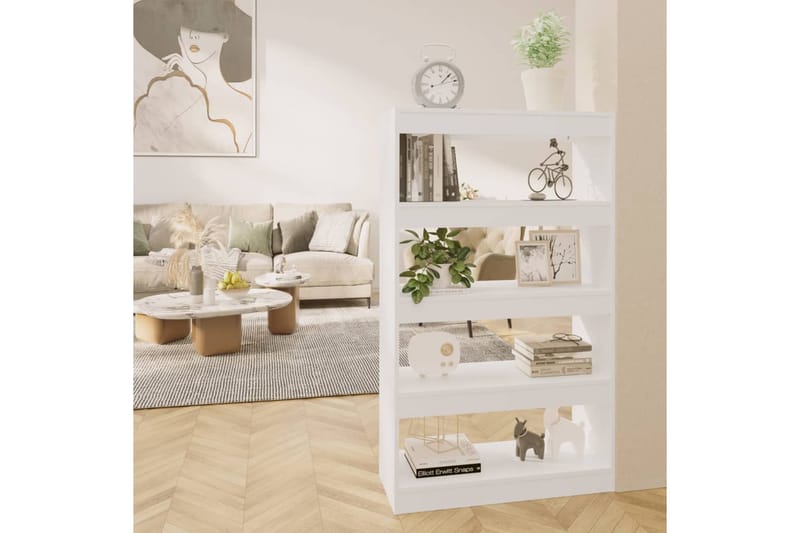 beBasic Kirjahylly/tilanjakaja valkoinen 80x30x135 cm lastulevy - Valkoinen - Säilytys - Hylly - Kirjahylly
