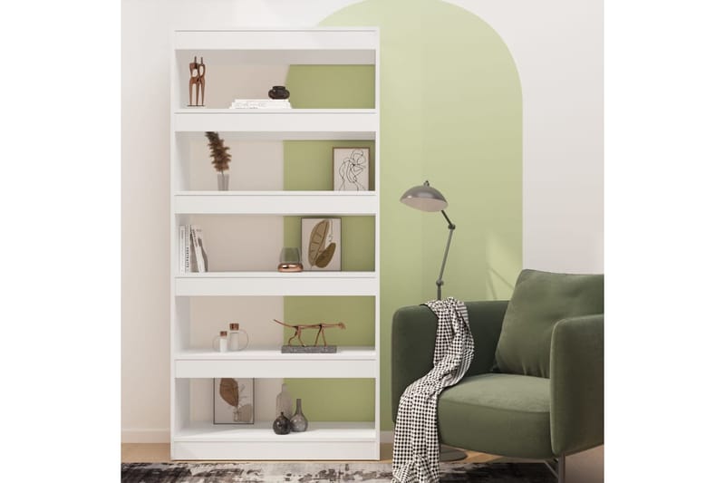 beBasic Kirjahylly/tilanjakaja valkoinen 80x30x166 cm lastulevy - Valkoinen - Säilytys - Hylly - Kirjahylly