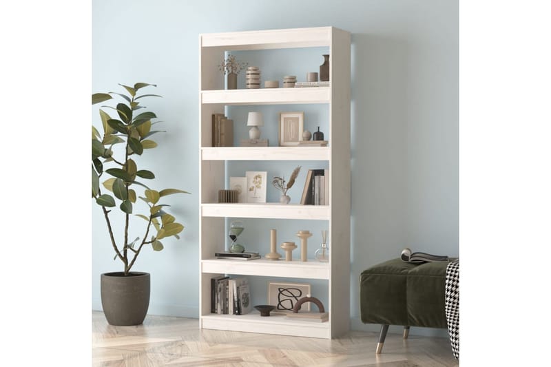 beBasic Kirjahylly/tilanjakaja valkoinen 80x30x167,4 cm täysi mänty - Valkoinen - Säilytys - Hylly - Kirjahylly