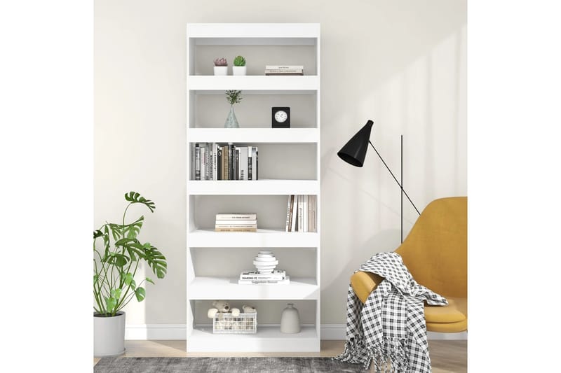 beBasic Kirjahylly/tilanjakaja valkoinen 80x30x198 cm lastulevy - Valkoinen - Säilytys - Hylly - Kirjahylly