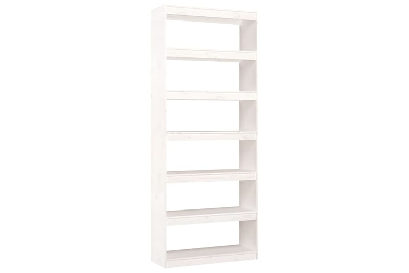 beBasic Kirjahylly/tilanjakaja valkoinen 80x30x199,5 cm täysi mänty - Valkoinen - Säilytys - Hylly - Kirjahylly