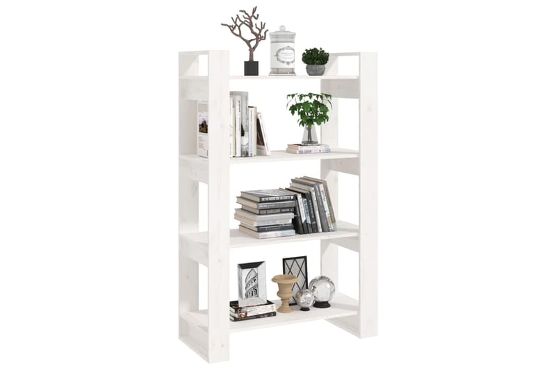 beBasic Kirjahylly/tilanjakaja valkoinen 80x35x125 cm täysi mänty - Valkoinen - Säilytys - Hylly - Kirjahylly