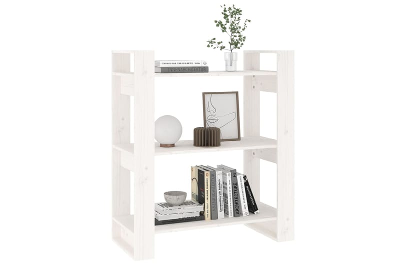 beBasic Kirjahylly/tilanjakaja valkoinen 80x35x91 cm täysi mänty - Valkoinen - Säilytys - Hylly - Kirjahylly