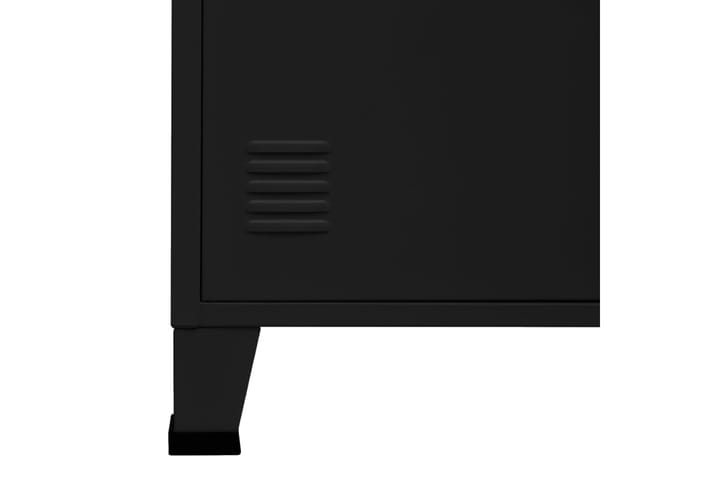beBasic Teollinen kirjahylly musta 80x32x180 cm teräs - Musta - Kirjahylly - Hylly