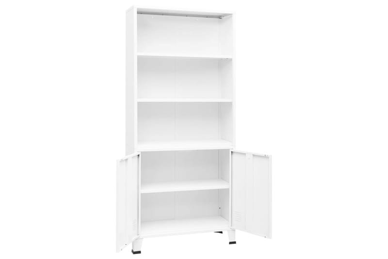 beBasic Teollinen kirjahylly valkoinen 80x32x180 cm teräs - Valkoinen - Säilytys - Hylly - Kirjahylly