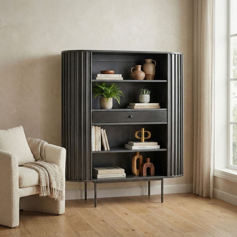 Belilo-kirjahylly 105 cm rimasomisteinen - musta - Säilytys - Hylly - Kirjahylly