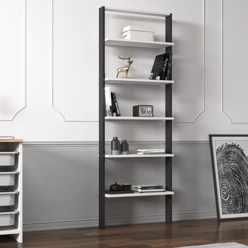 Branik kirjahylly 61x180x25 cm - Anthracite ja White - Säilytys - Hylly - Kirjahylly