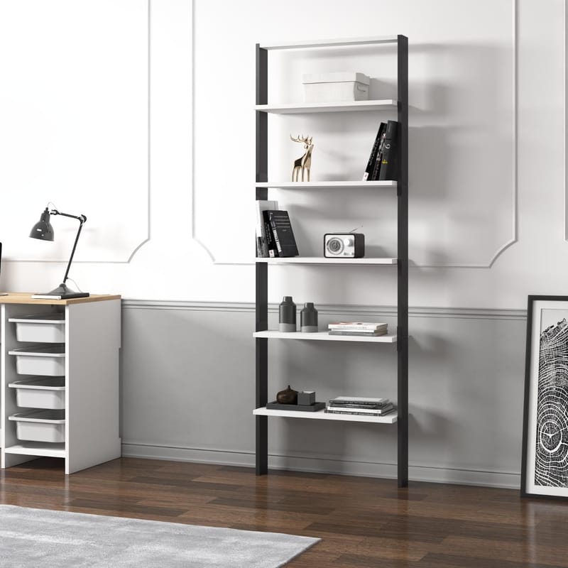 Branik kirjahylly 61x180x25 cm - Anthracite/Valkoinen - Säilytys - Hylly - Kirjahylly