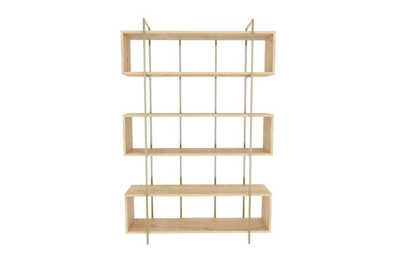 Bruti kirjahylly 120 cm tammea - Ruskea|Keltainen - Säilytys - Hylly - Kirjahylly