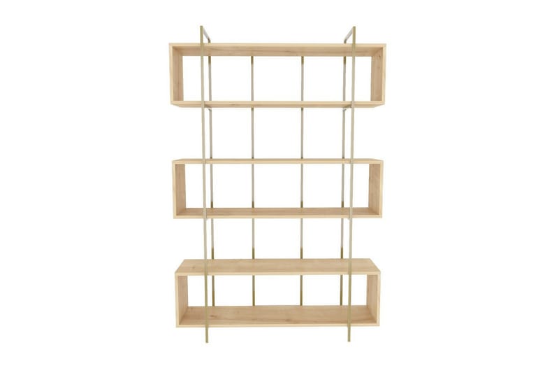 Bruti Kirjahylly 120 cm - Vaaleanruskea/Kulta - Säilytys - Hylly - Kirjahylly