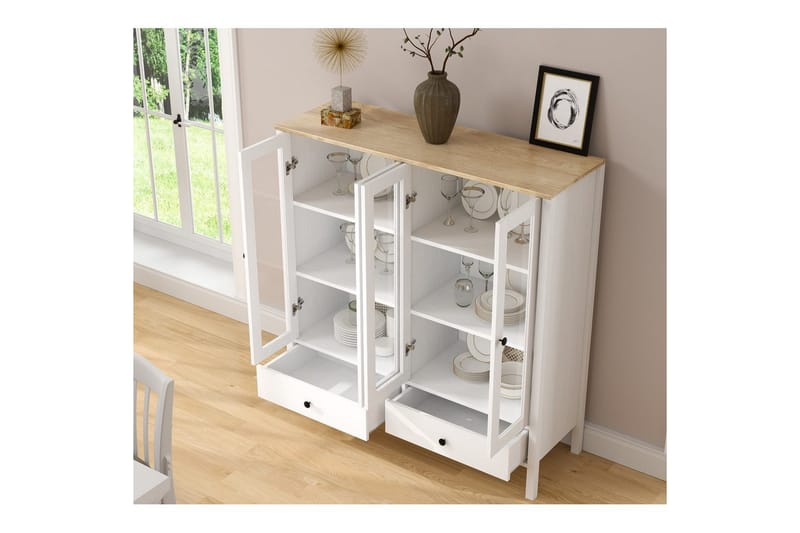 Cadrel Kirjahylly 130 cm - Luonnollinen/Valkoinen - Säilytys - Hylly - Kirjahylly