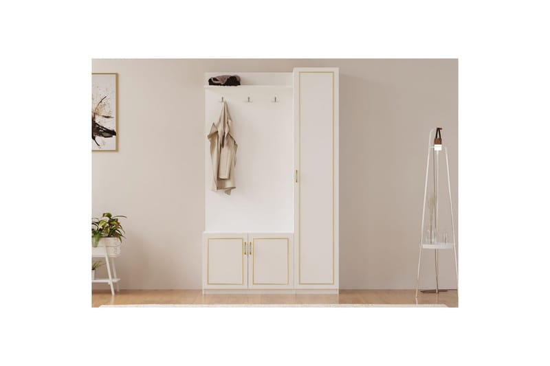 Caeton Hyllyjärjestelmä 200 cm - Matta Valkoinen - Säilytys - Hylly - Hyllyjärjestelmä