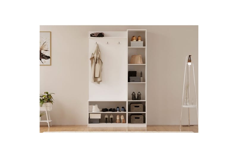 Caeton Hyllyjärjestelmä 200 cm - Matta Valkoinen - Säilytys - Hylly - Hyllyjärjestelmä