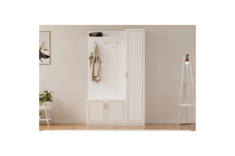 Caeton Hyllyjärjestelmä 200 cm - Matta Valkoinen - Säilytys - Hylly - Hyllyjärjestelmä