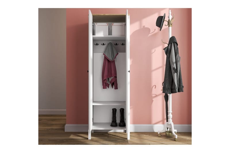 Calyra Hyllyjärjestelmä 63x190 cm - Luonnollinen/Valkoinen - Säilytys - Hylly - Hyllyjärjestelmä